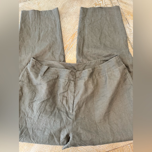 Merona Brown Linen Straight Leg Lined Pants Sz 20W Waist38” Inseam 31” High Rise - Picture 5 of 7